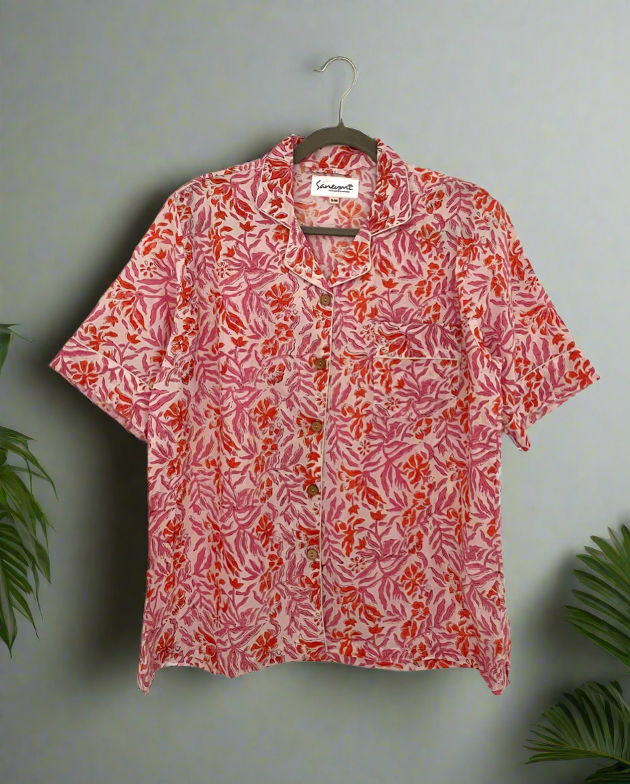 The Orange & Pink Floral Short pj set
