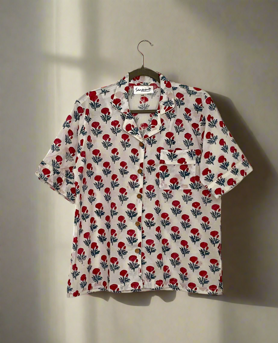 Red Genda Short Pj set
