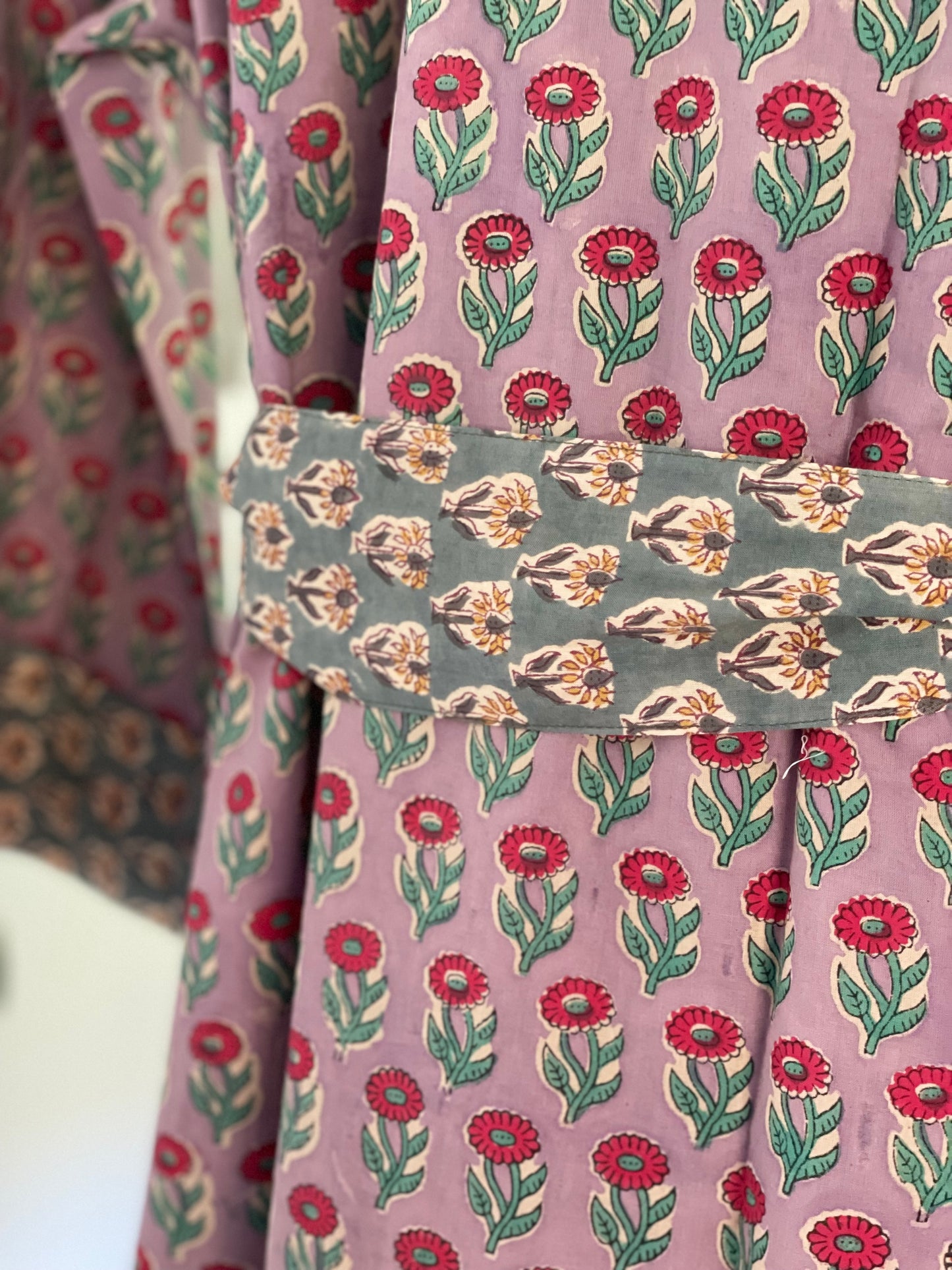 Kimono Style Dressing Gowns - Lavender and Sage