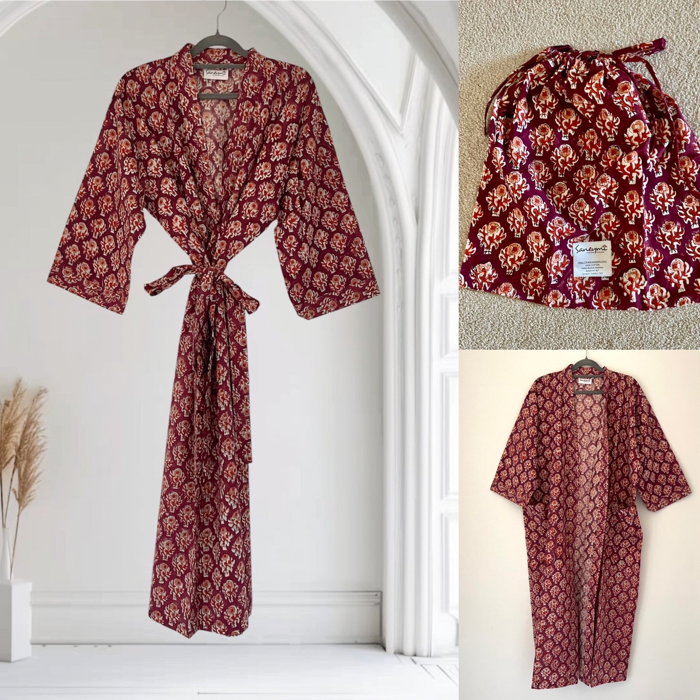 Garnet with Coral Bouti Robe