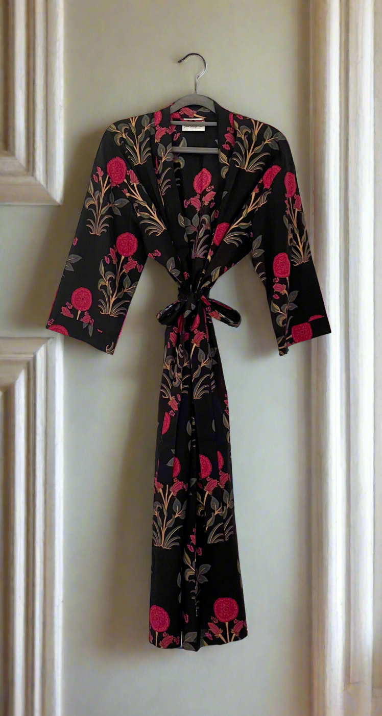 Black Brigette Dressing gown/ Robe