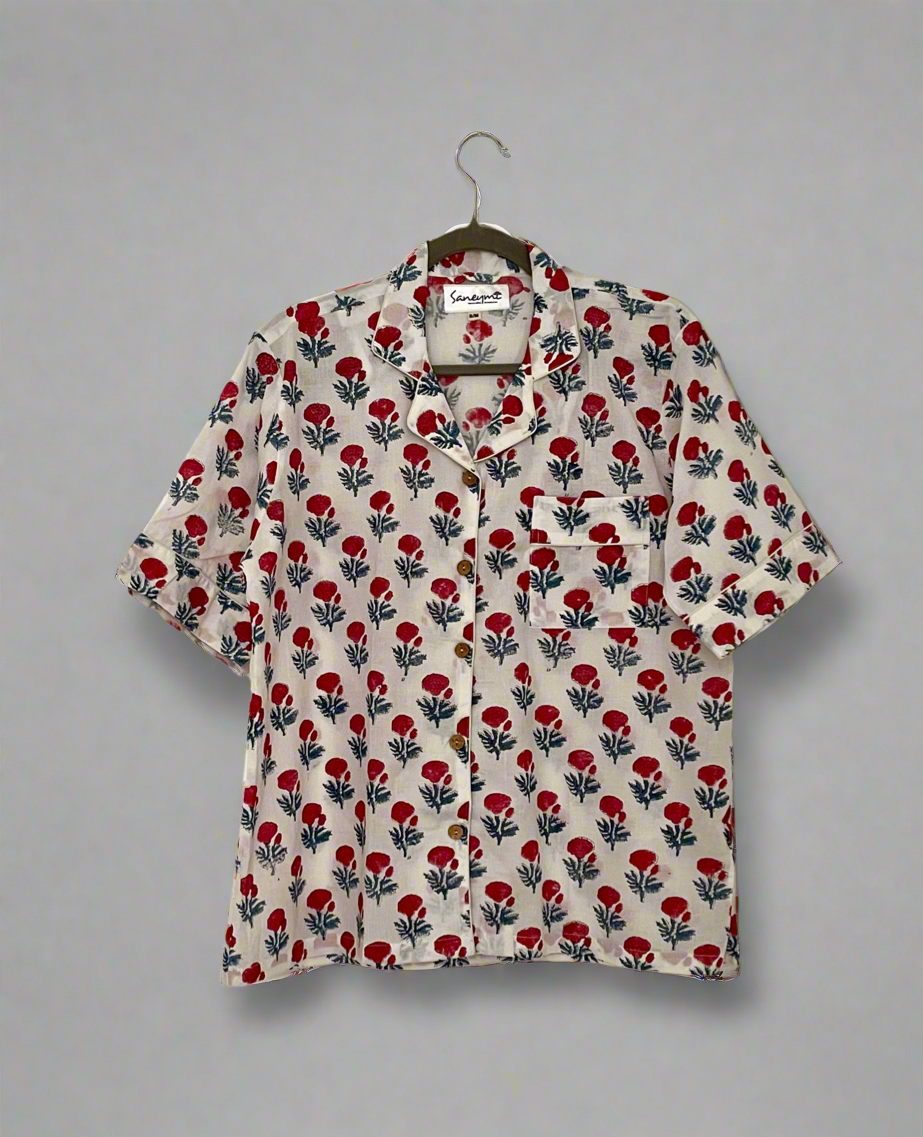 Red Genda Short Pj set