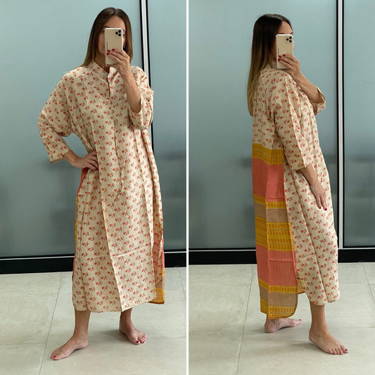 Kaftan/Dress made with preloved Silk Sari 