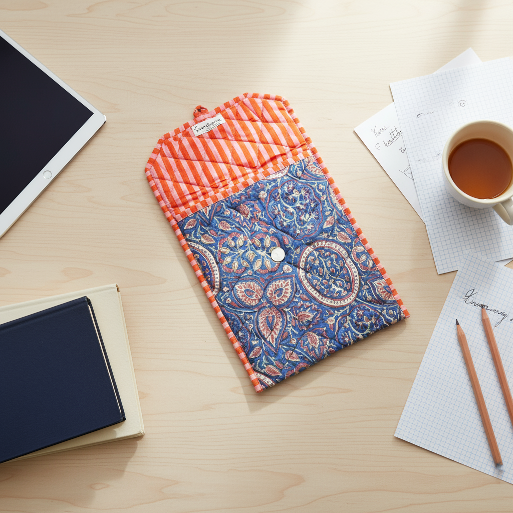 Quilted iPad/ Books/ Documents Sleeve