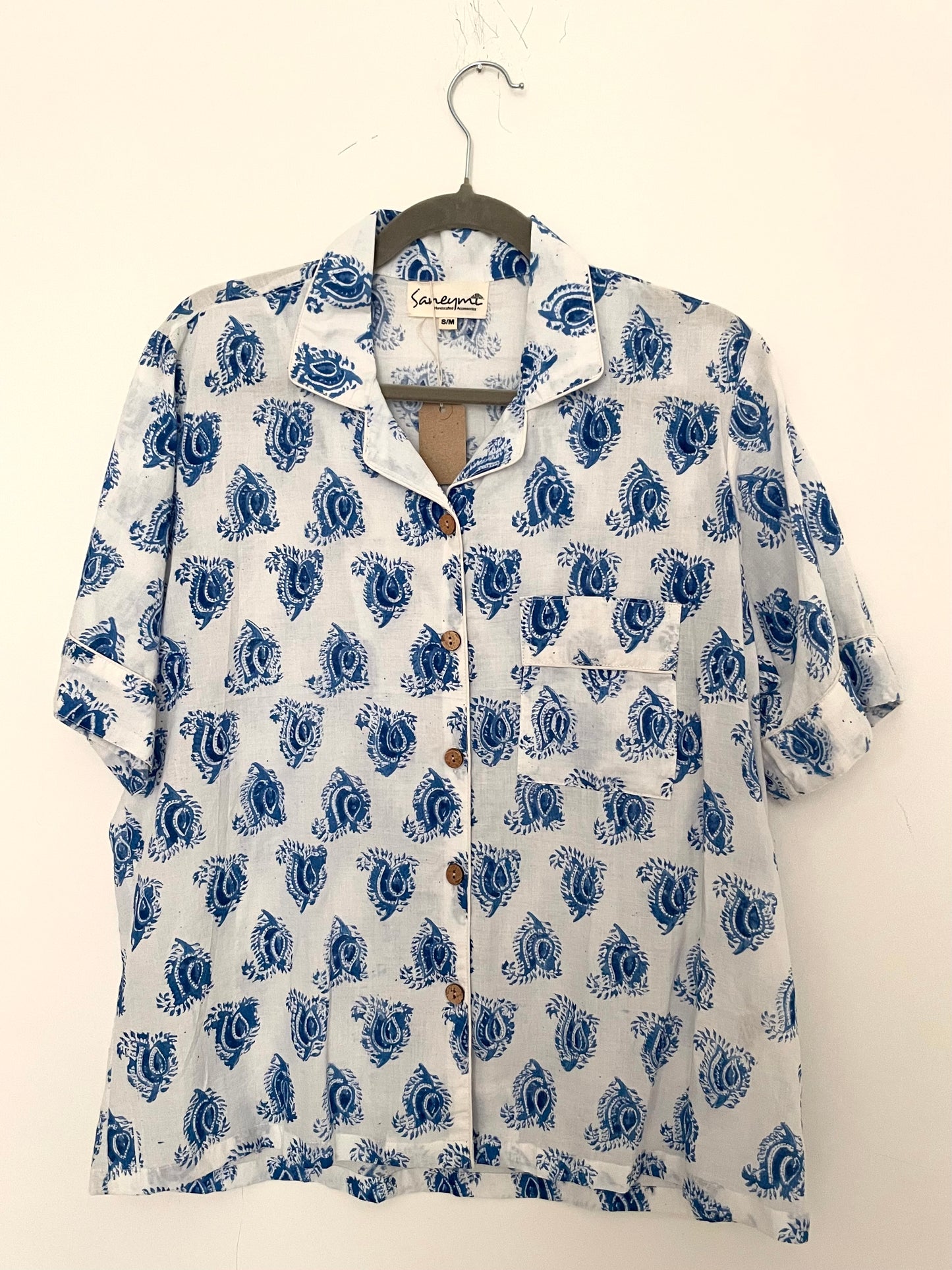 Blue Paisley short PJs