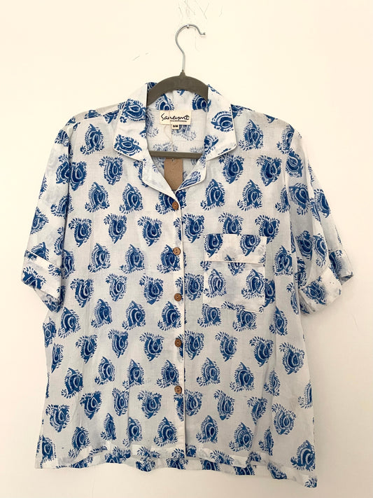 Blue Paisley short PJs
