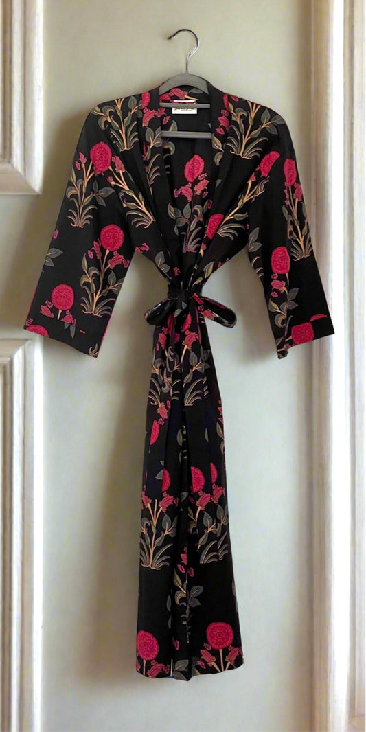 Black Brigette Dressing gown/ Robe