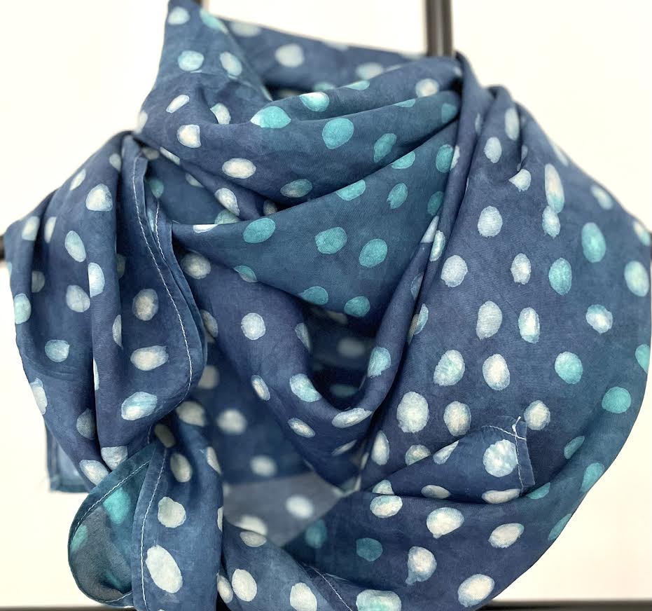 Indigo Dyed Silk Scarf