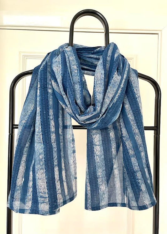 Dhaari Indigo Striped Scarf