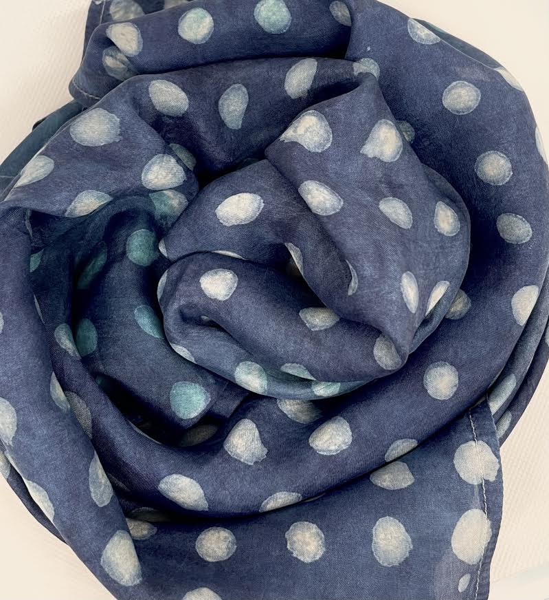 Indigo Dyed Silk Scarf