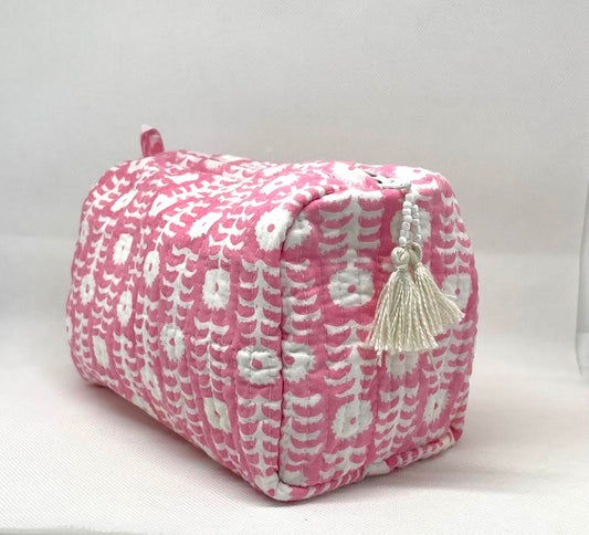 Pastel Pink Bouti Wash Bag