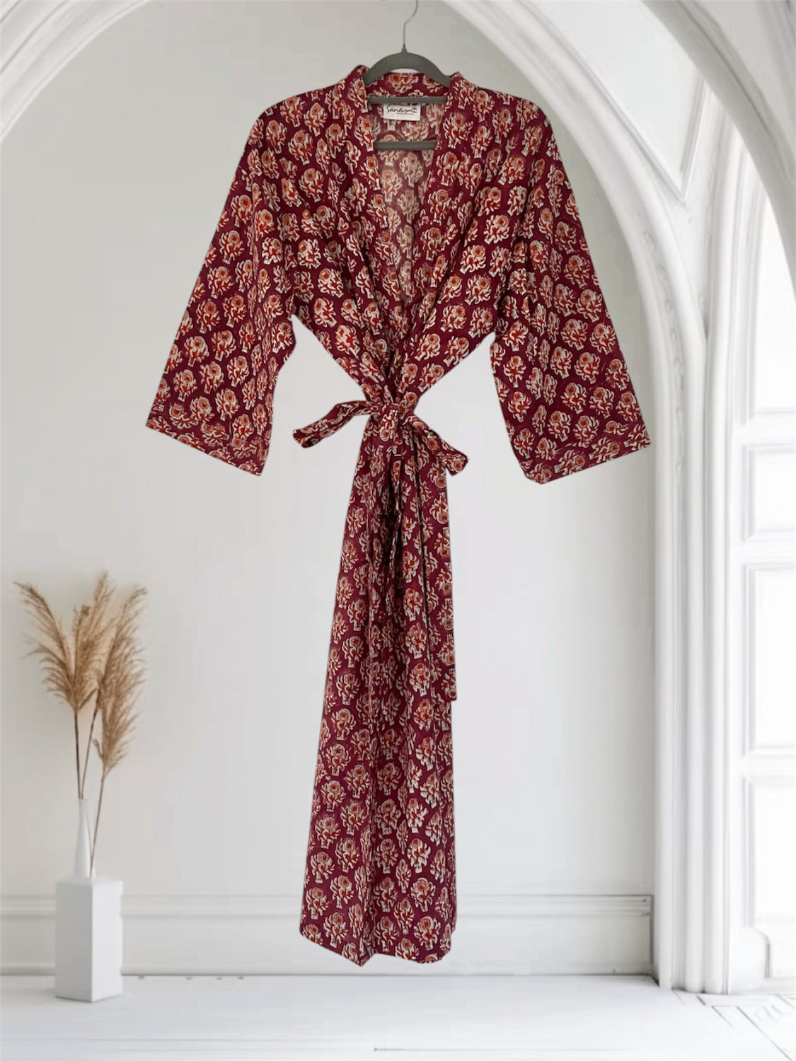 Garnet with Coral Bouti Robe
