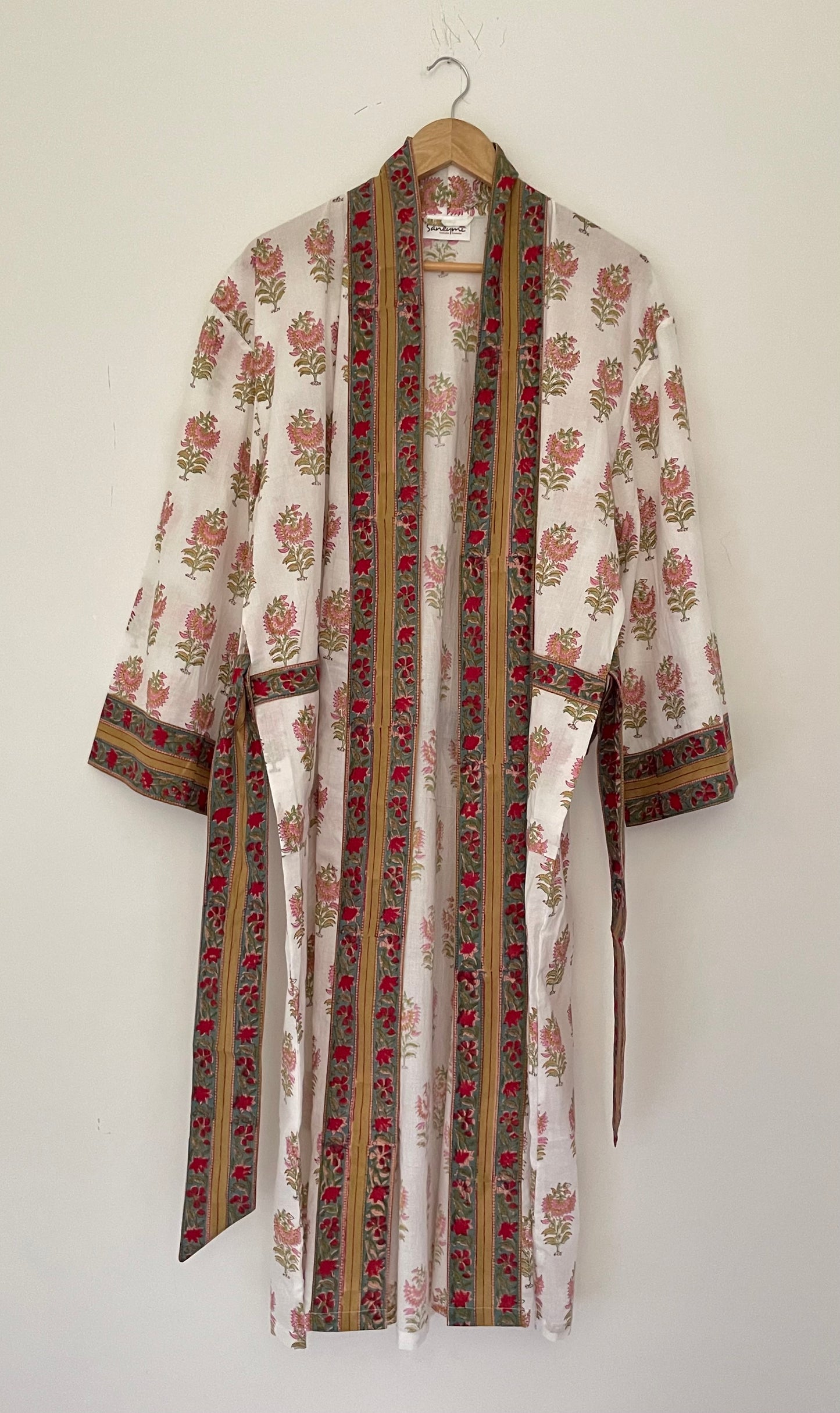 Kimono Style Dressing Gowns - White Floral