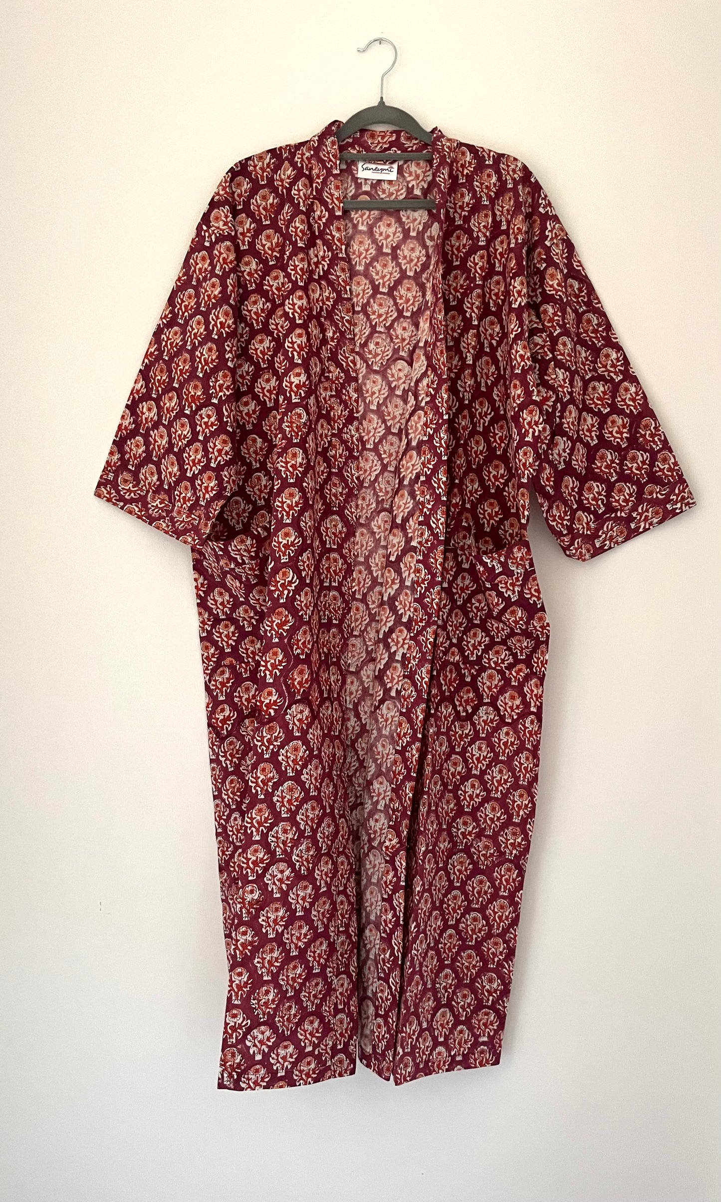 Garnet with Coral Bouti Robe