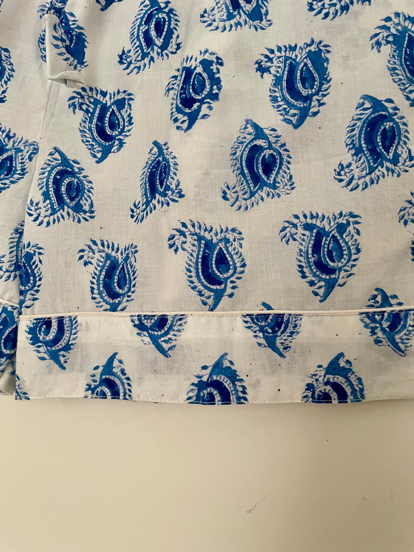 Blue Paisley short PJs