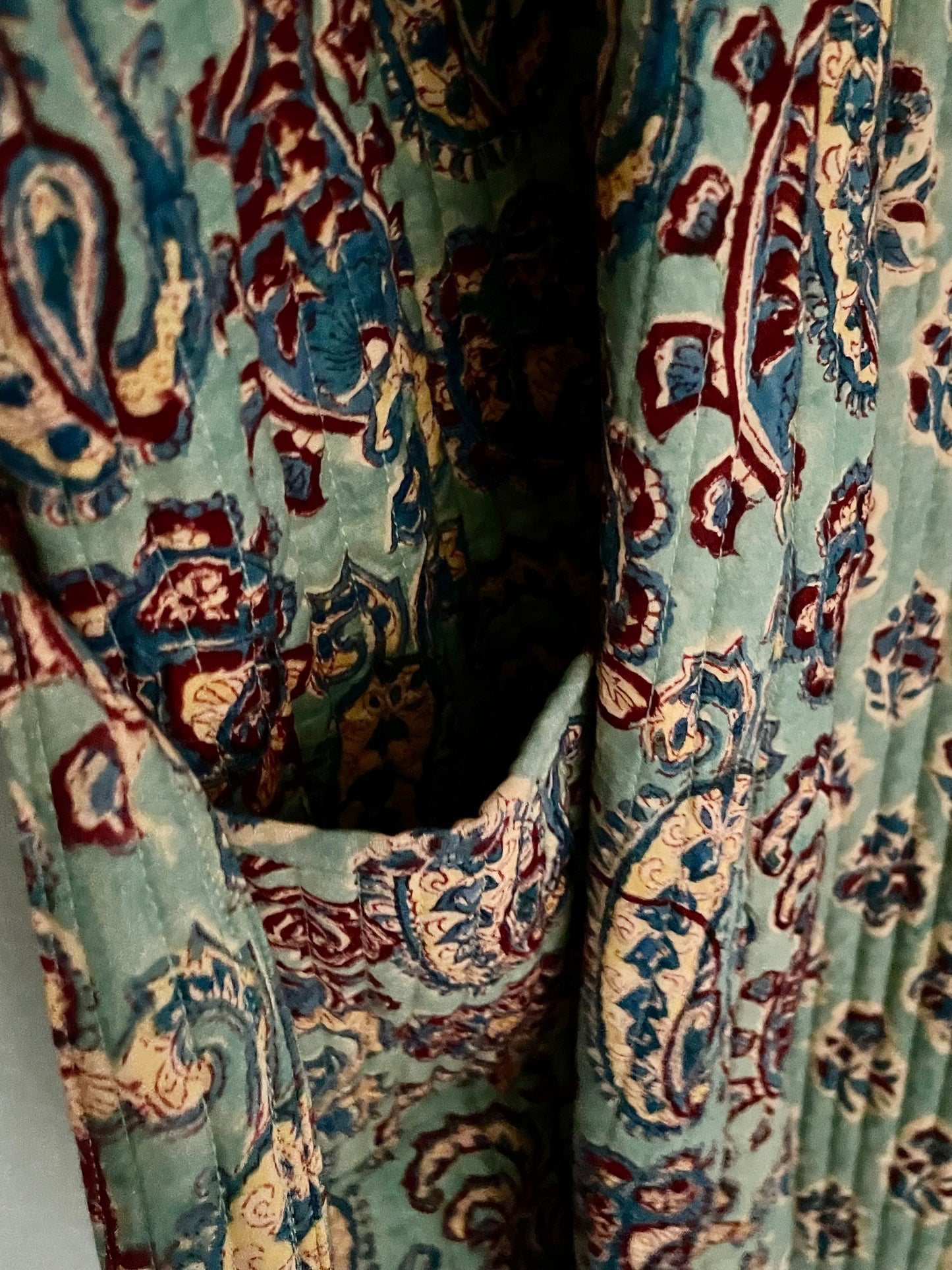 Teal Mughal reversible dressing gown