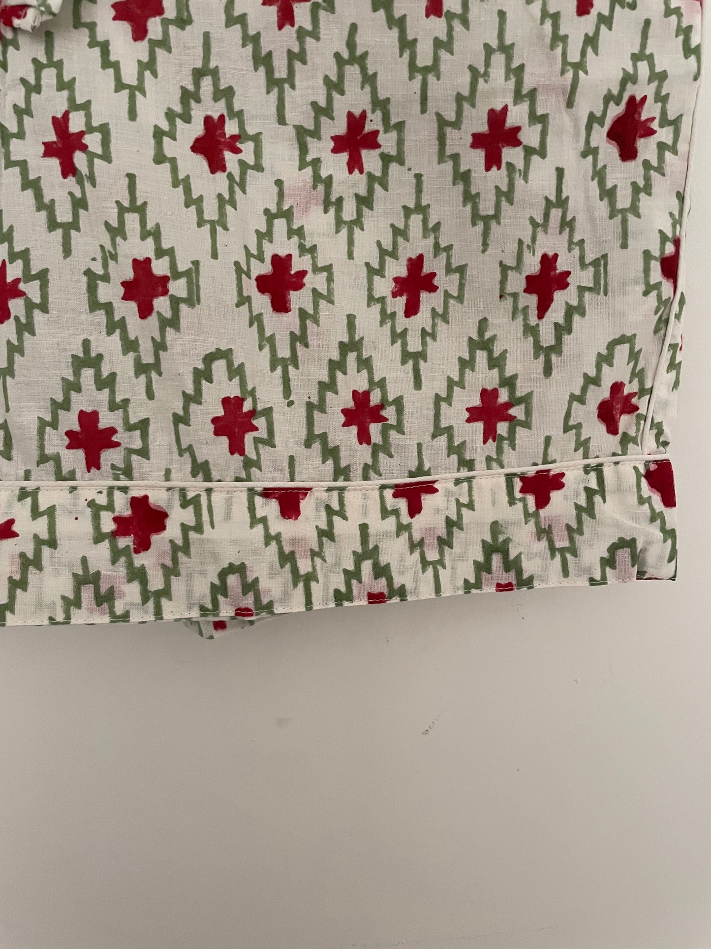 Ikat Green and Red Short PJs