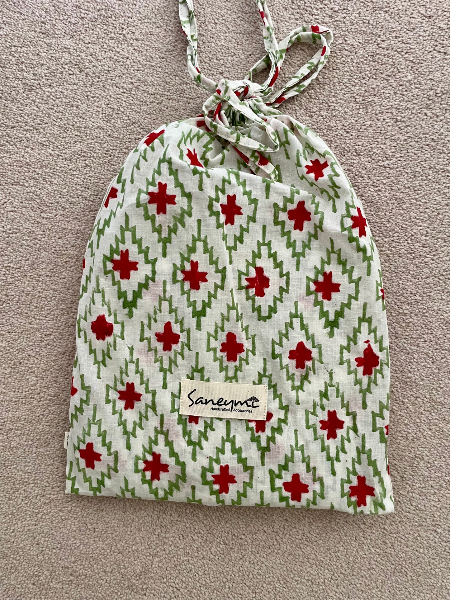 Ikat Green and Red Short PJs