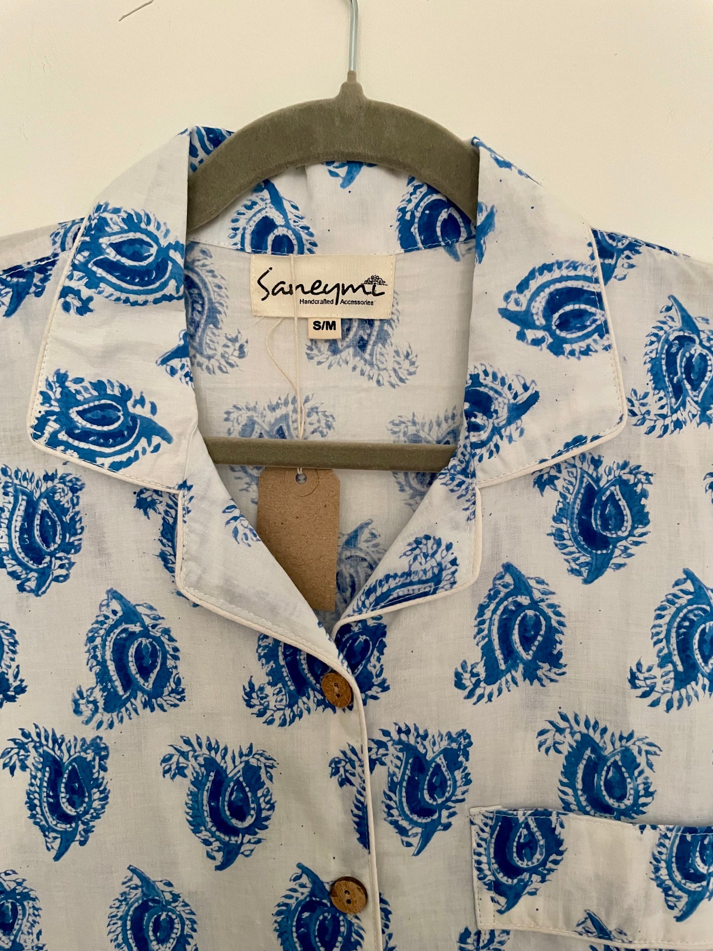 Blue Paisley short PJs
