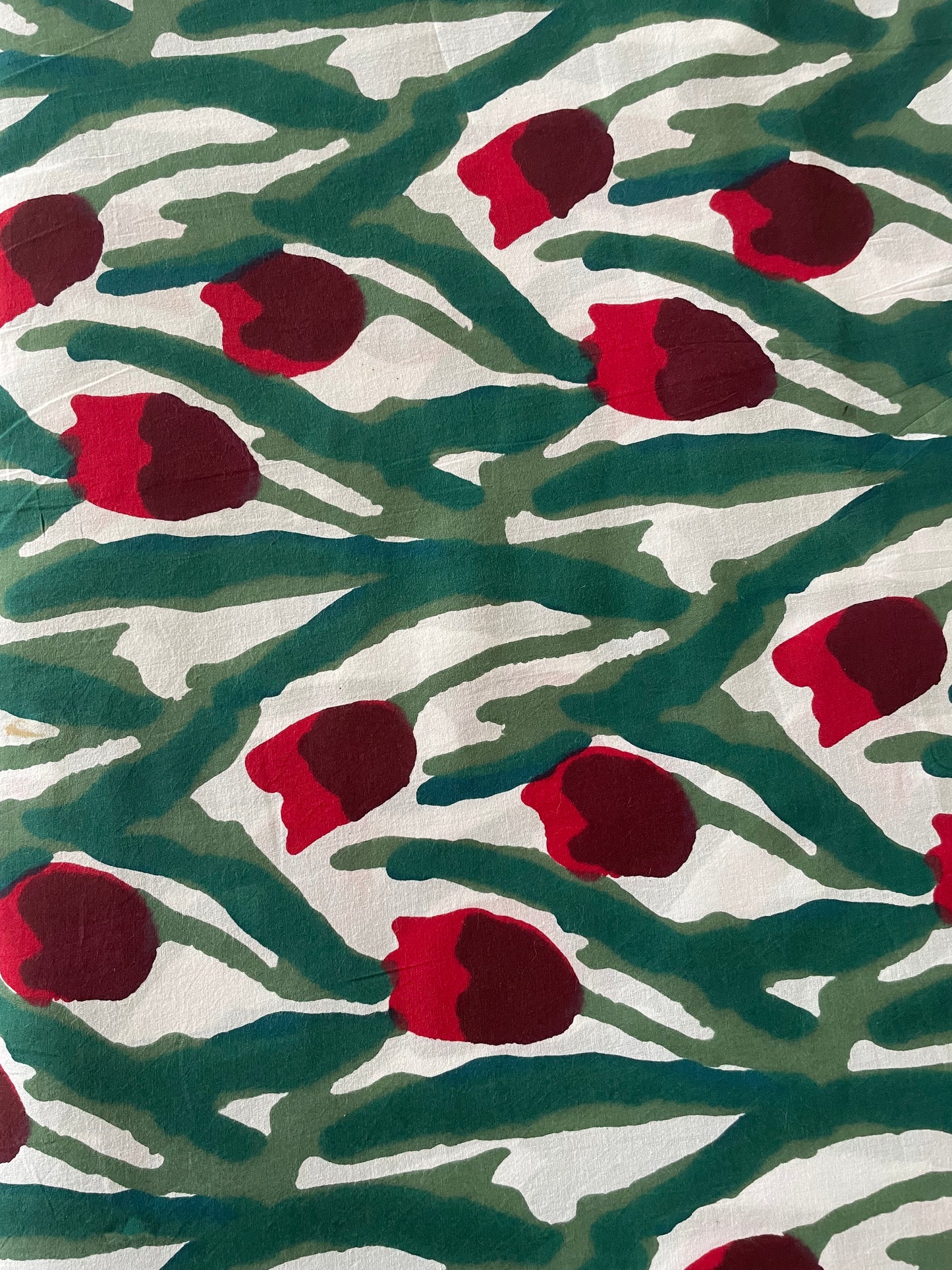 Tulips in Red on Cotton