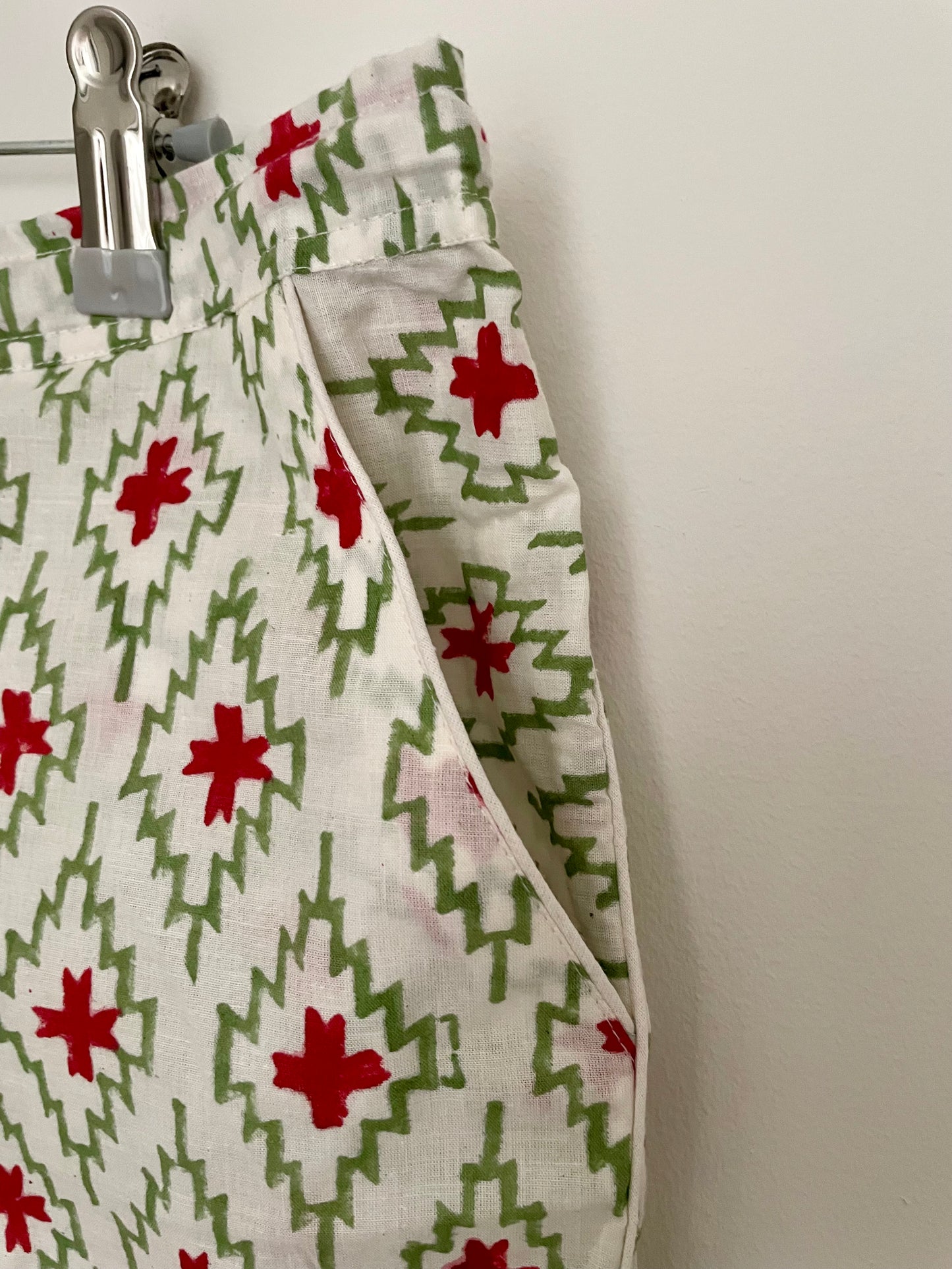 Ikat Green and Red Short PJs