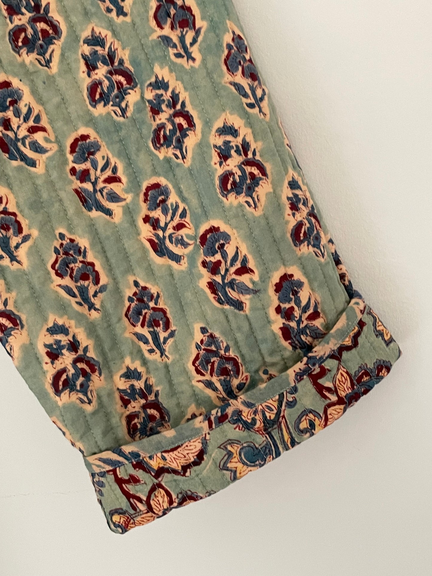 Teal Mughal reversible dressing gown