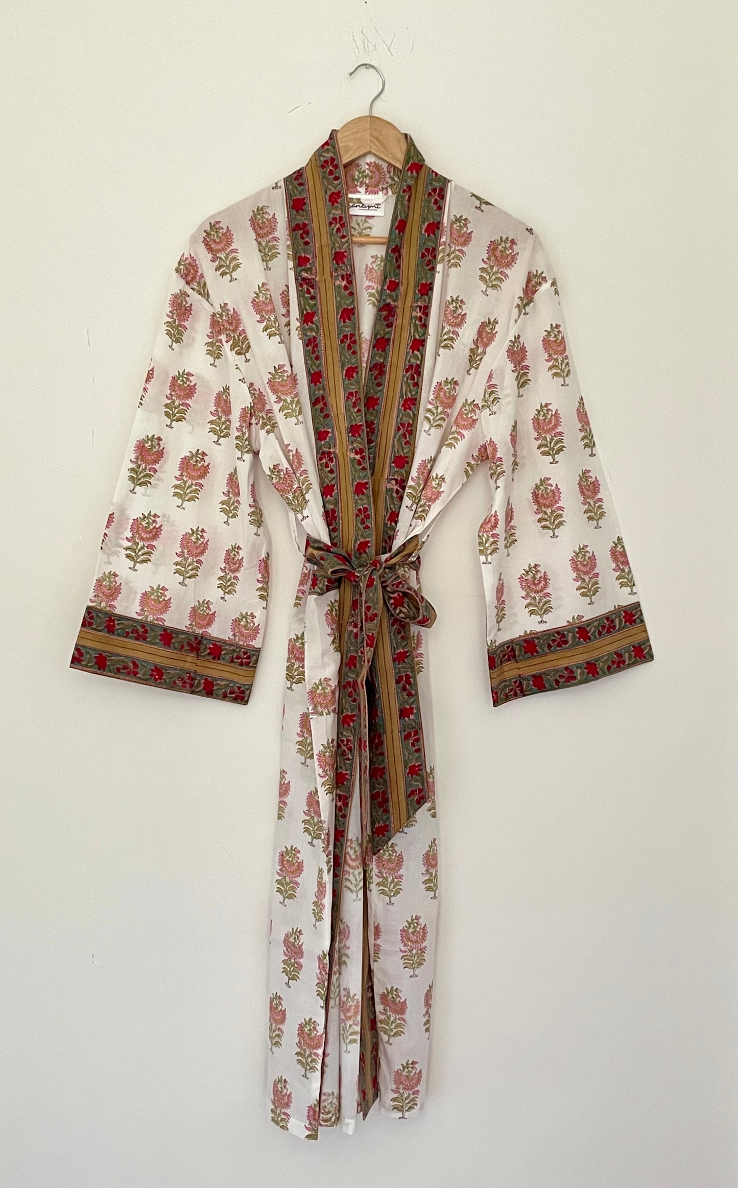Kimono Style Dressing Gowns - White Floral