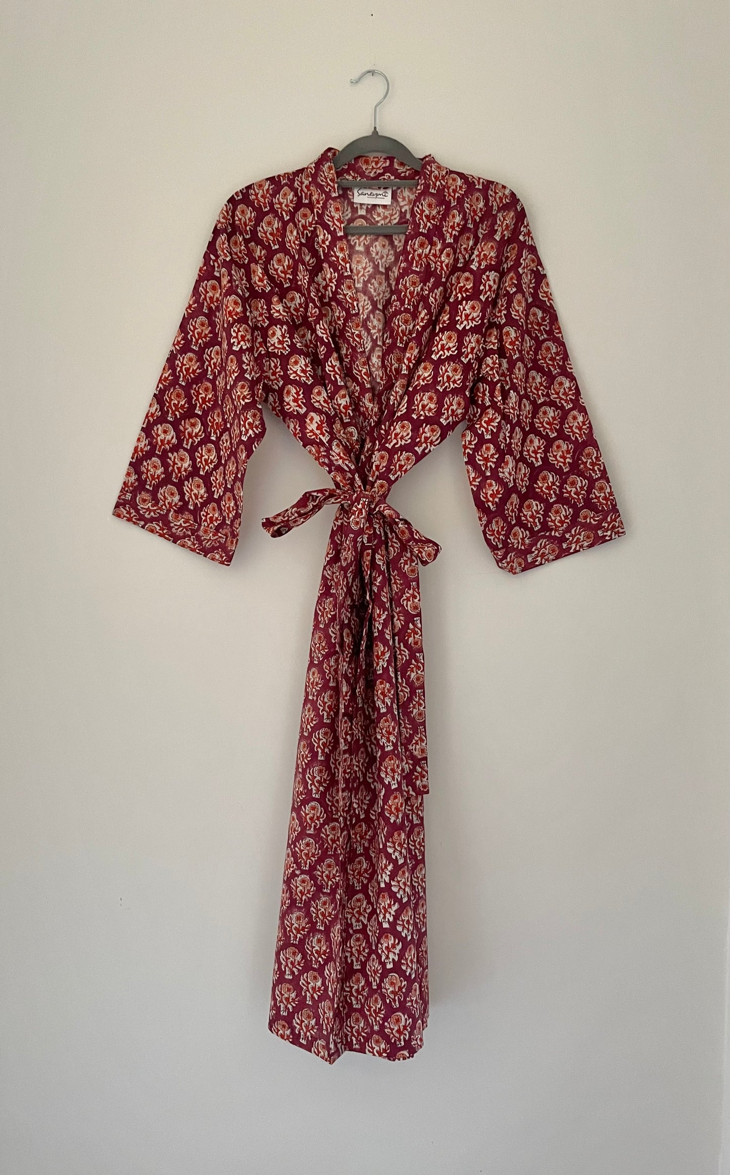 Garnet with Coral Bouti Robe