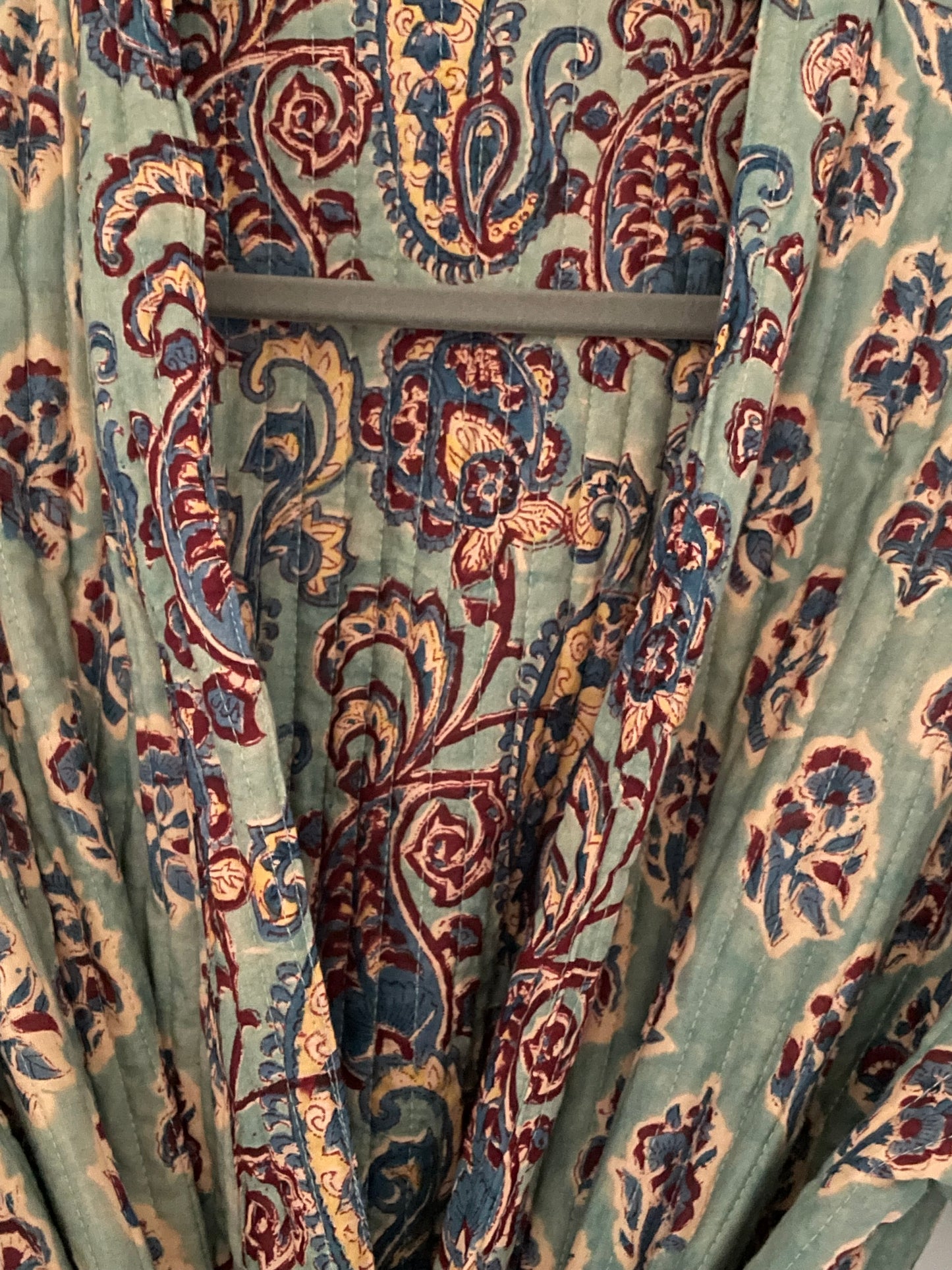Teal Mughal reversible dressing gown