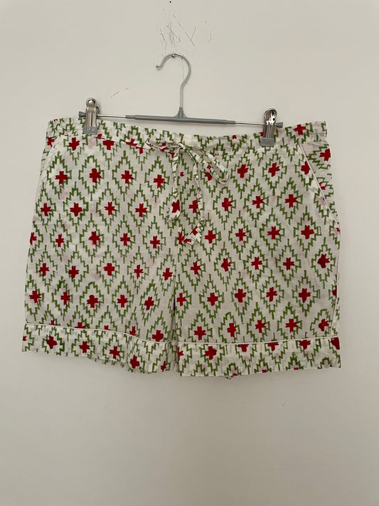 Ikat Green and Red Short PJs