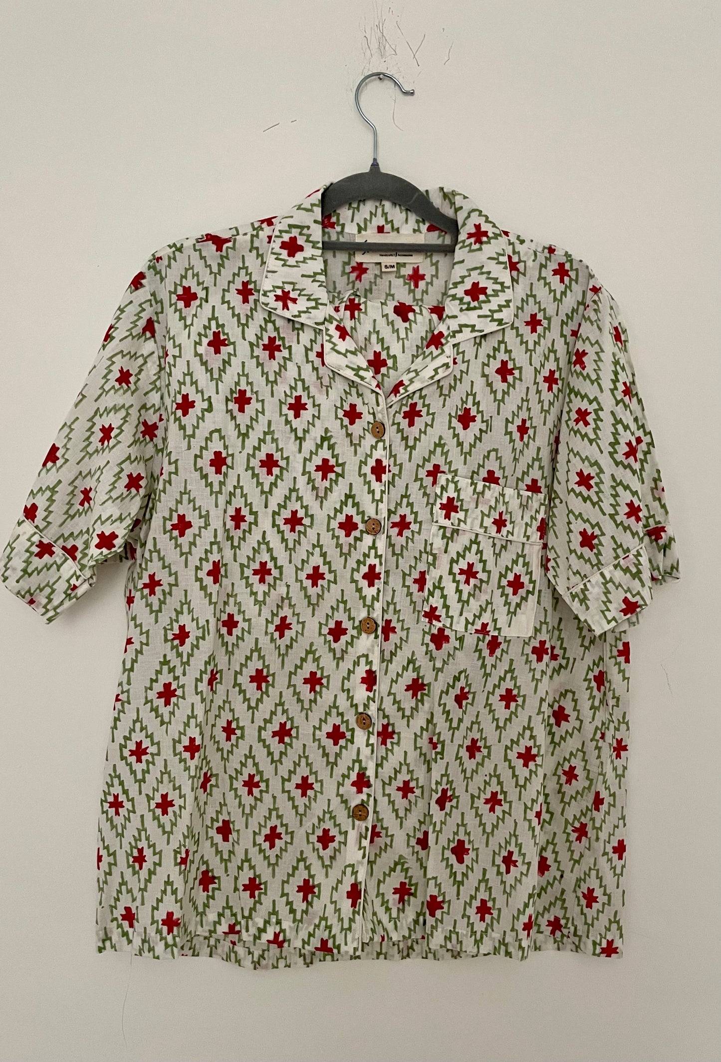 Ikat Green and Red Short PJs