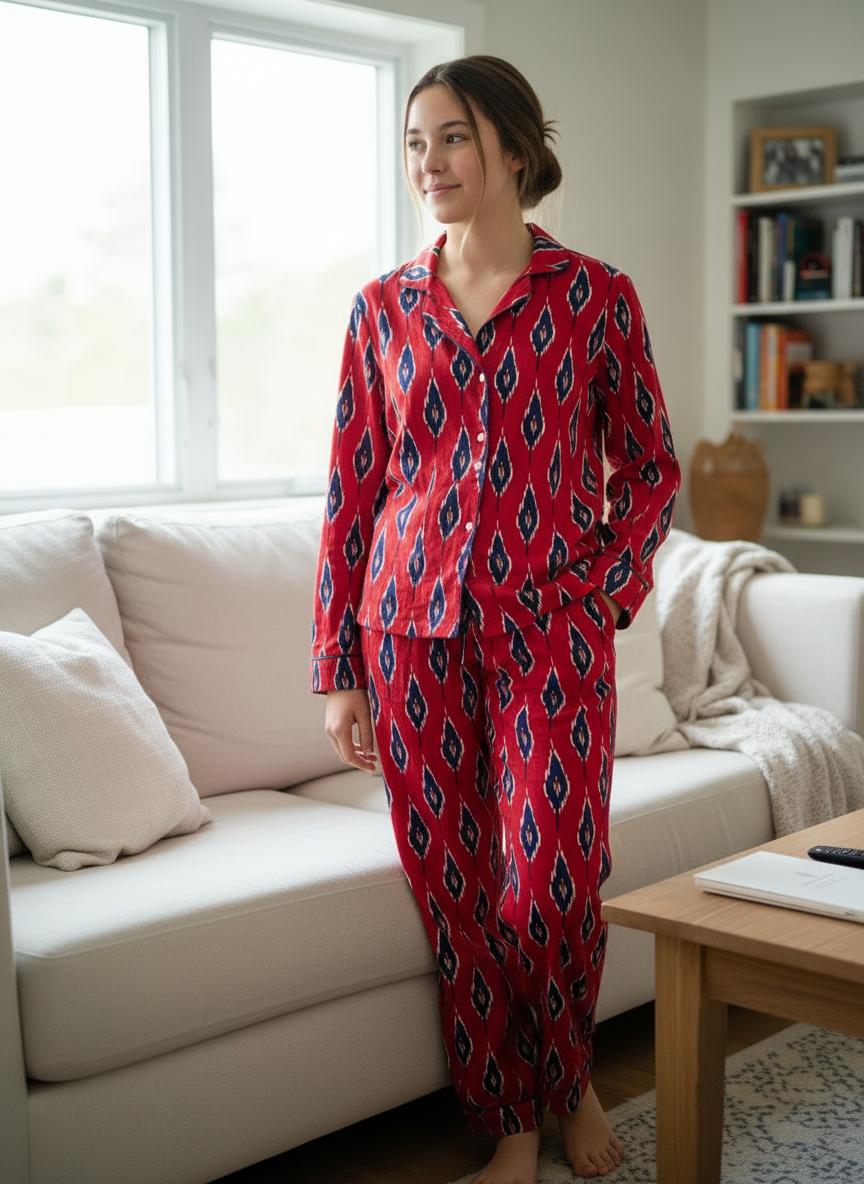 Pyjamas - Red Ikat