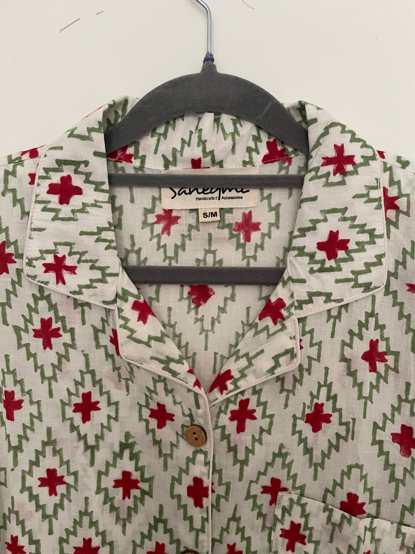 Ikat Green and Red Short PJs