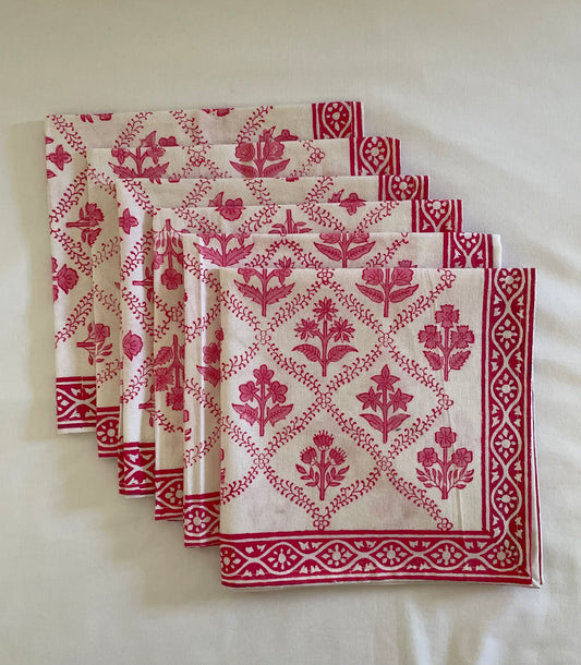 Jaipur Pink Napkins ( set of 6)